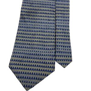 Kenneth Cole Reaction Silk Tie Geometric Blue Beige